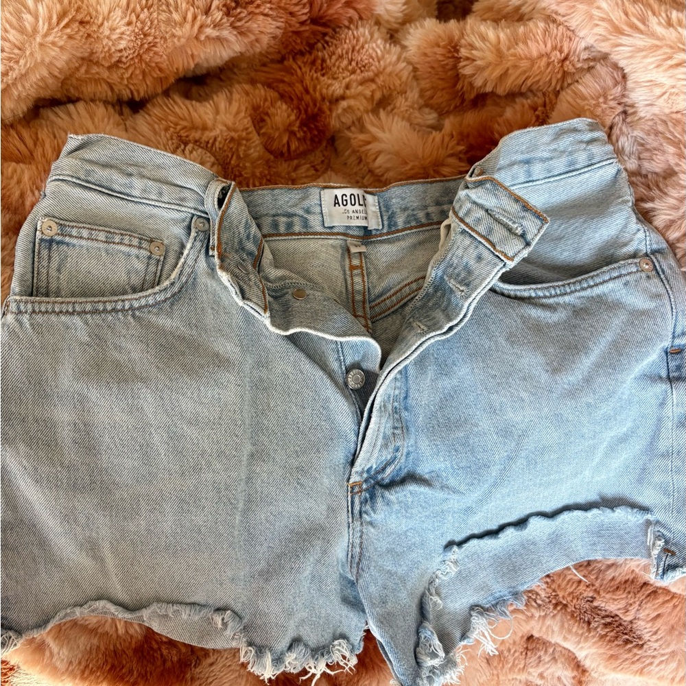 Agolde Women's Faded Blue Jean Shorts